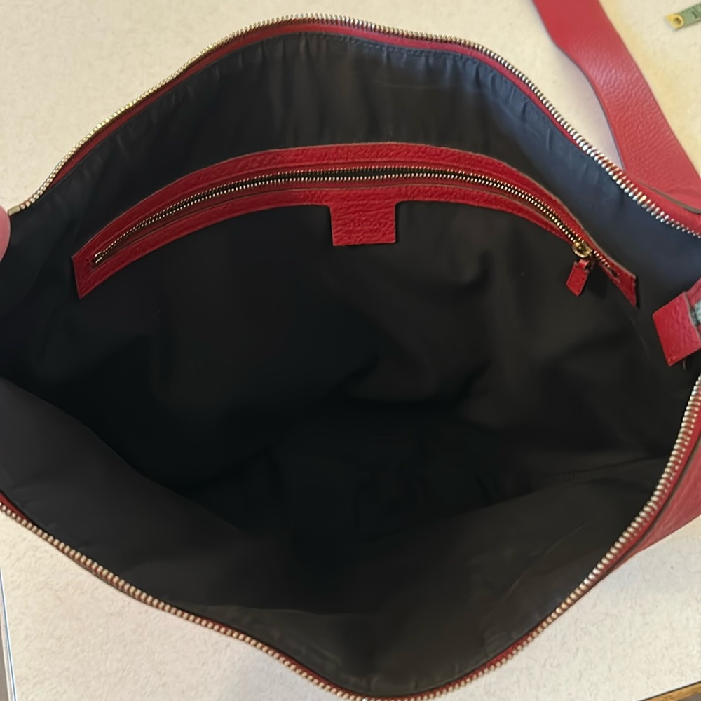 Gucci Blondie XL Shoulder Bag Purse GG RARE Tom Ford Era Red Pebbled Leather - Picture 10 of 17